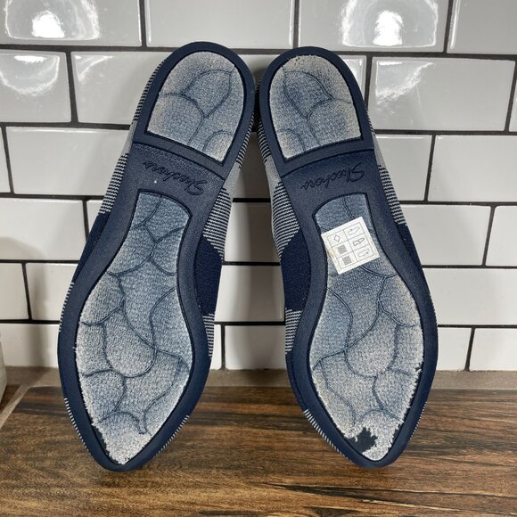 Skechers Cleo Sherlock Womens Size 8.5 Shoes Navy Gray Slip On Ballet Flats - Picture 7 of 12